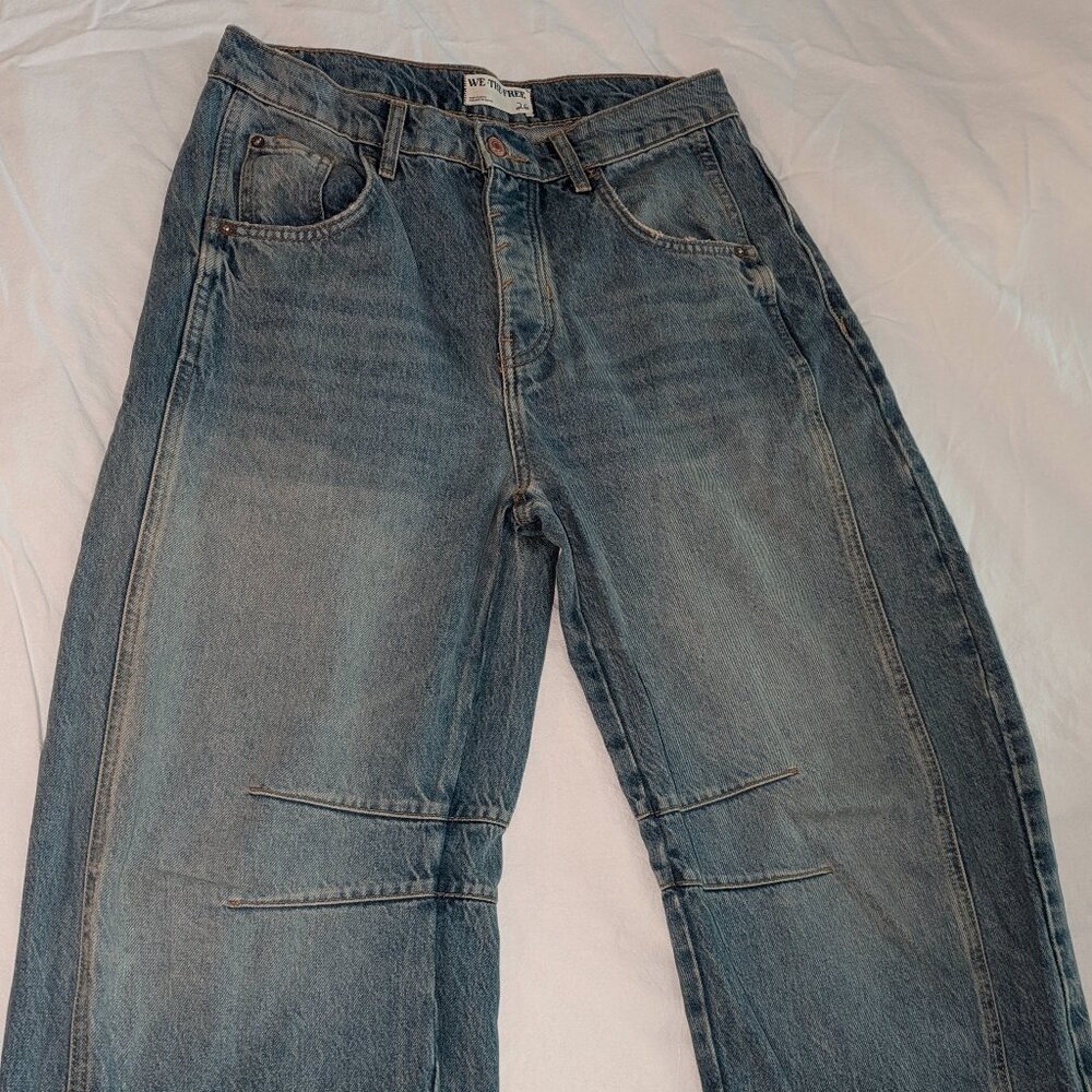 Free People We The Free Good Luck Mid-Rise Barrel Jeans, Kismet Size 26 Regular